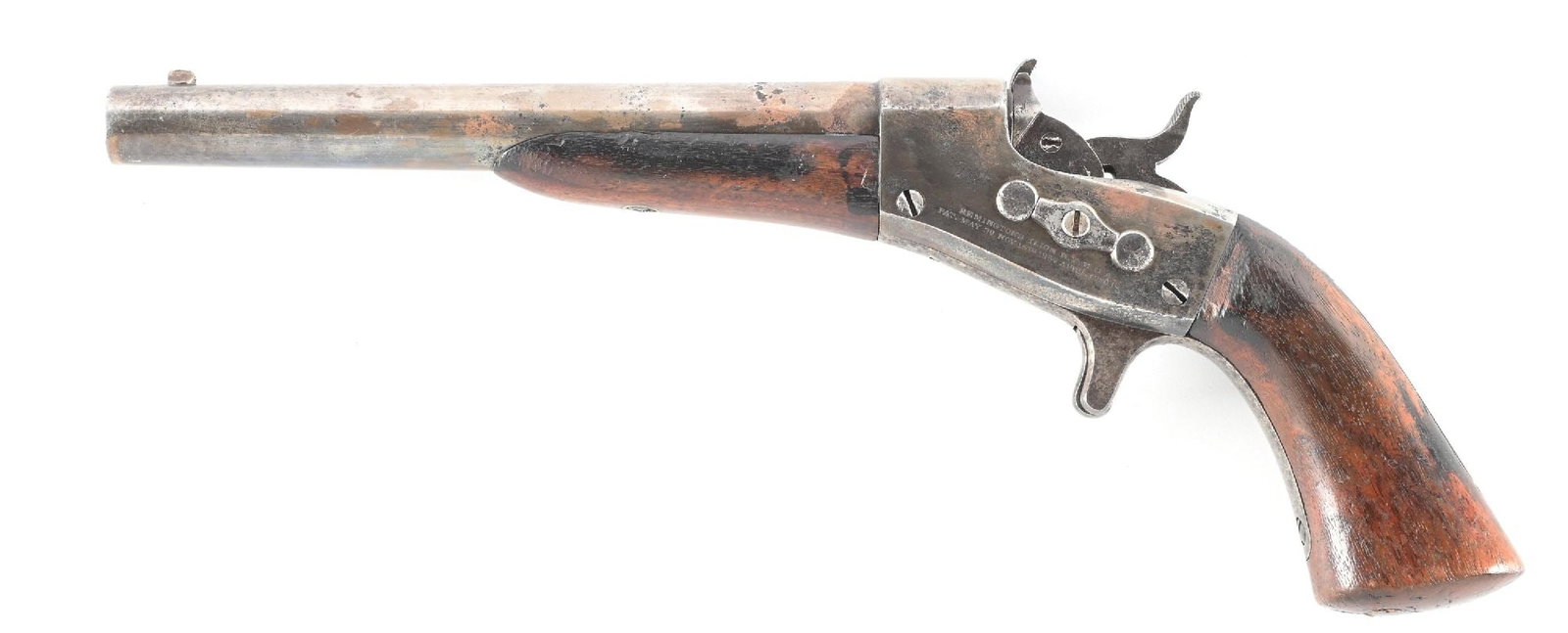 (A) REMINGTON 1865 NAVY ROLLING BLOCK SINGLE SHOT PISTOL. (1 of 2)
