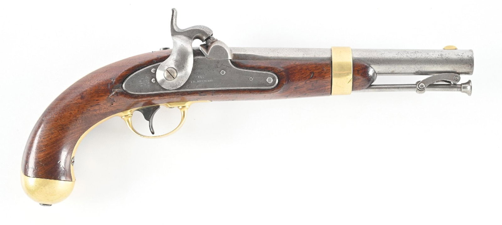 (A) US MODEL 1842 PERCUSSION PISTOL BY I.N. JOHNSON. (1 of 2)