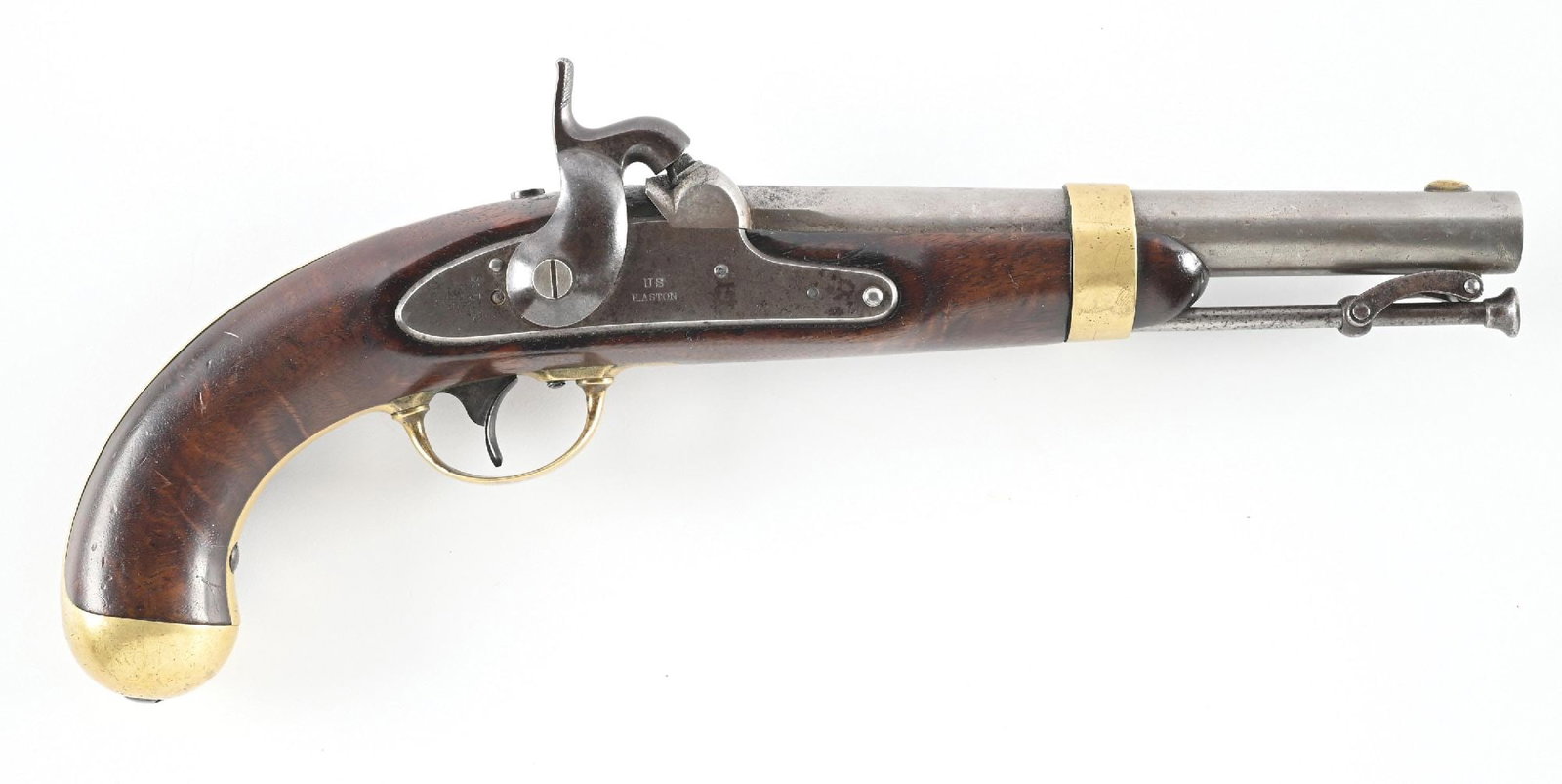 (A) US MODEL 1842 PERCUSSION PISTOL BY H. ASTON. (1 of 2)