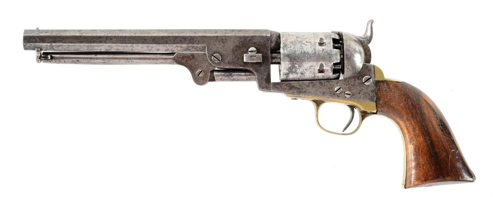 (A) BELGIUM BREVETE COLT MODEL 1851 NAVY PERCUSSION REVOLVER. (1 of 9)