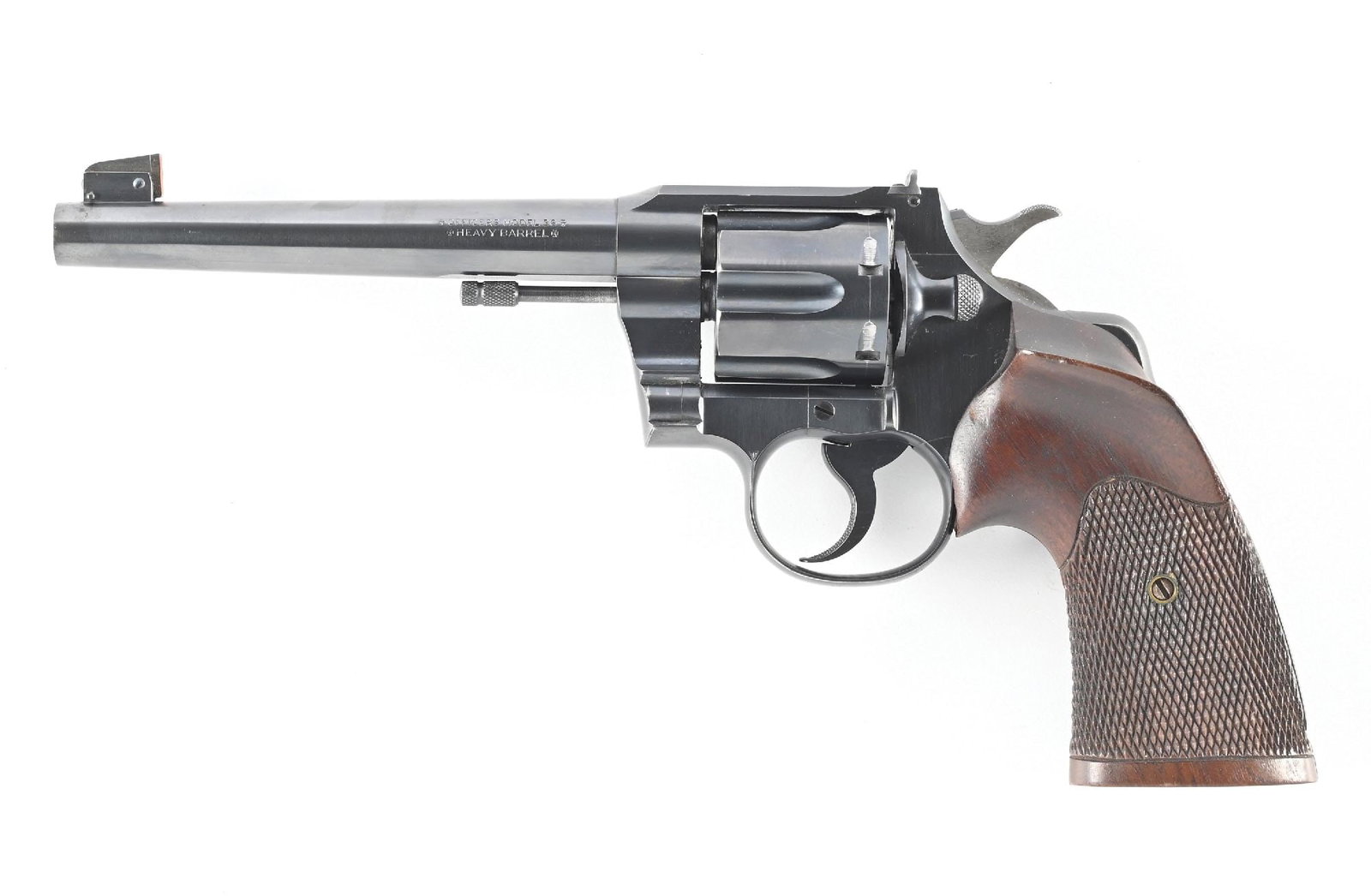 (C) COLT PRE-WAR THIRD ISSUE OFFICER'S MODEL 38 HEAVY BARREL .38 SPECIAL DOUBLE ACTION REVOLVER WITH (1 of 2)