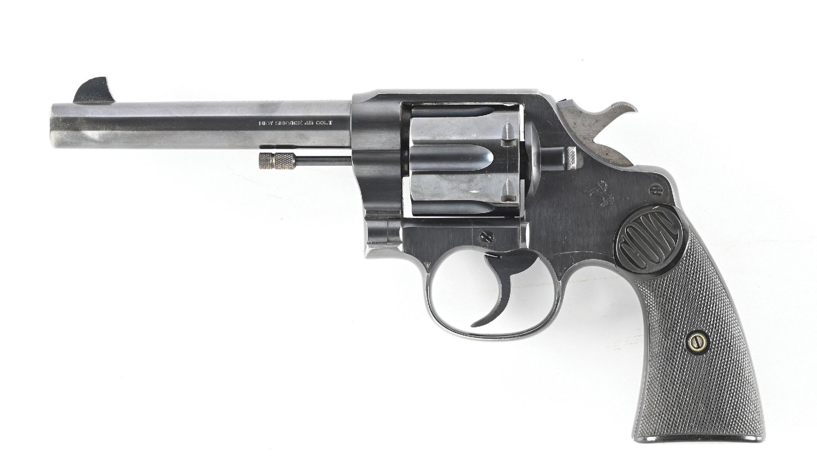 (C) COLT NEW SERVICE .45 COLT DOUBLE ACTION REVOLVER. (1 of 2)