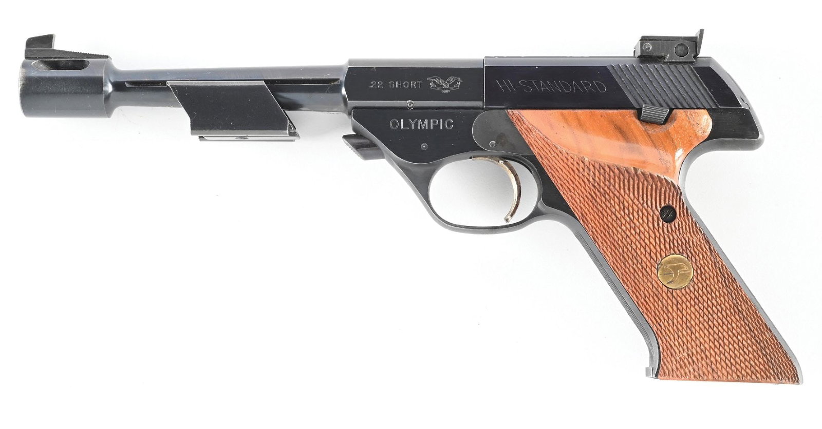 (C) EARLY SERIES 103 HI-STANDARD OLYMPIC .22 SHORT SEMI-AUTOMATIC PISTOL. (1 of 2)