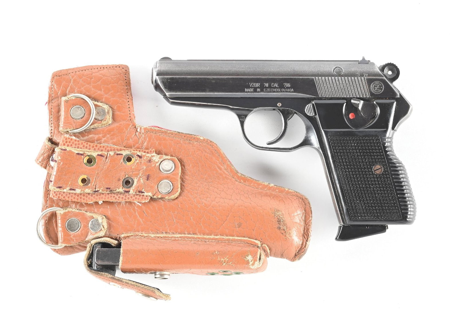 (M) CZ VZ 70 .32 ACP SEMI-AUTMATIC PISTOL WITH HOLSTER AND SPARE MAGAZINE. (1 of 2)