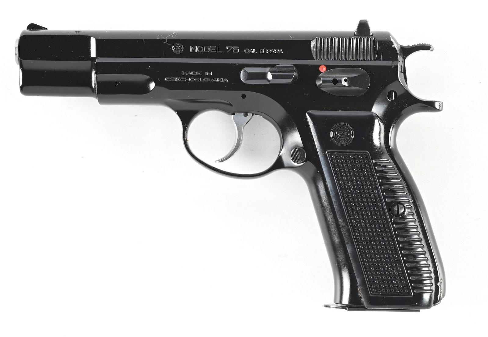 (M) CZ PRE B MODEL 75 SEMI-AUTOMATIC PISTOL WITH BOX. (1 of 3)