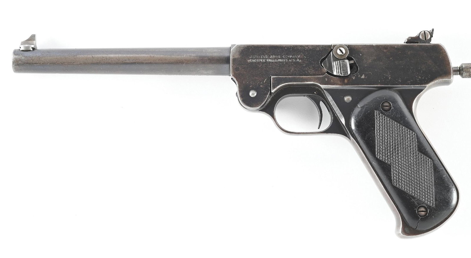 (C) SCARCE 1920'S STEVENS MODEL 10 SINGLE SHOT TARGET TIP UP .22 LR PISTOL (1 of 2)