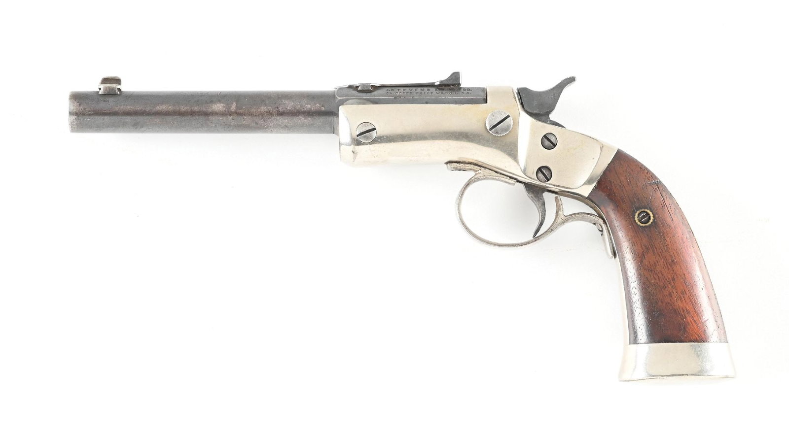 (C) J. STEVENS .22 OFF HAND TARGET MODEL NO. 35 TIP UP PISOL (1 of 2)