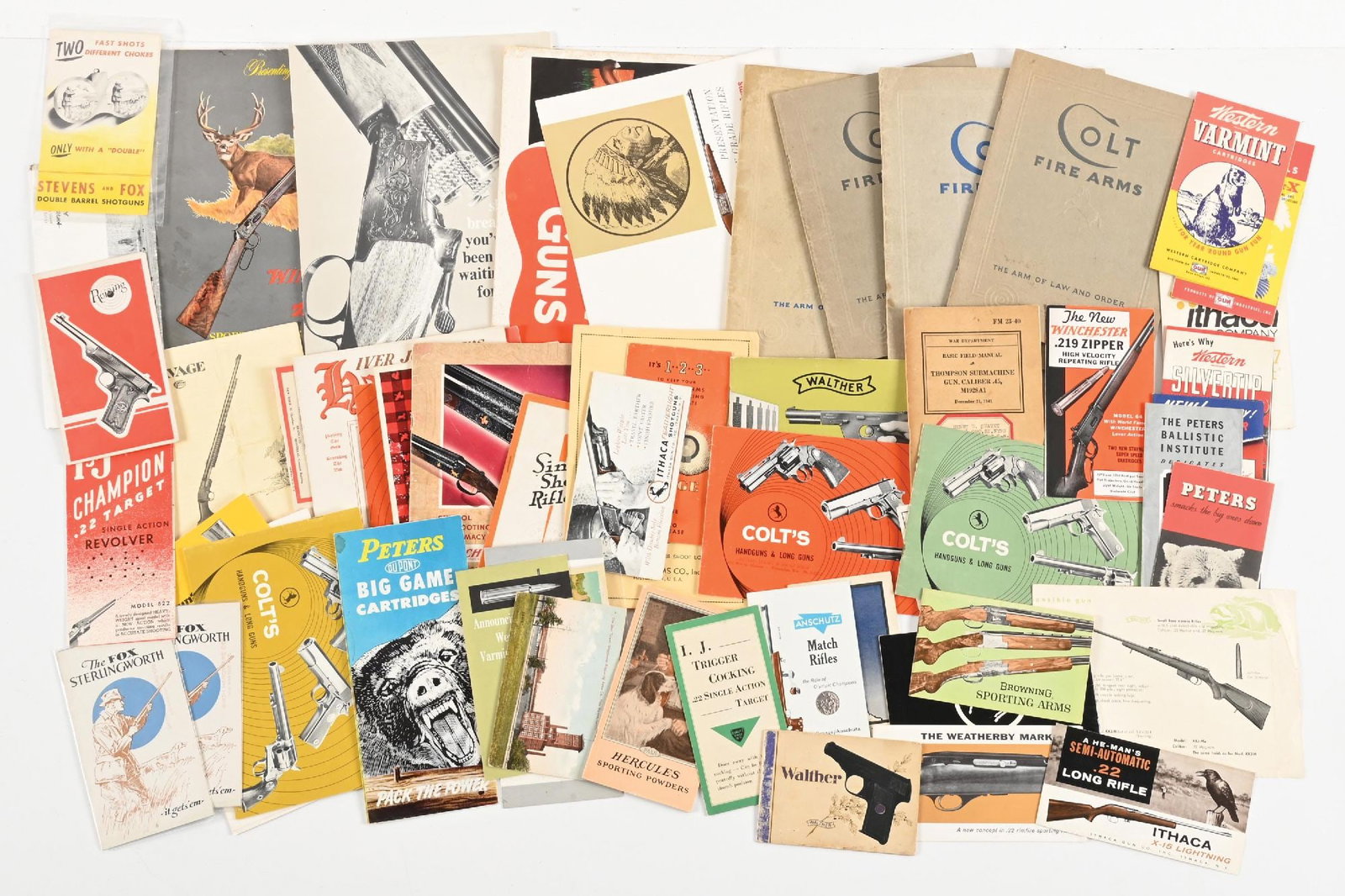 INCREDIBLE LOT OF (55) VARIOUS VINTAGE FIREARMS CATALOGS/ BROCHURES (1 of 1)