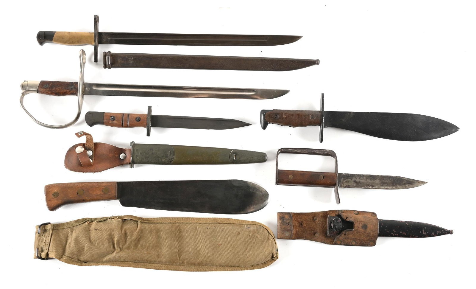 LOT OF 6: US WWI-WWII FIGHTING KNIVES. (1 of 1)