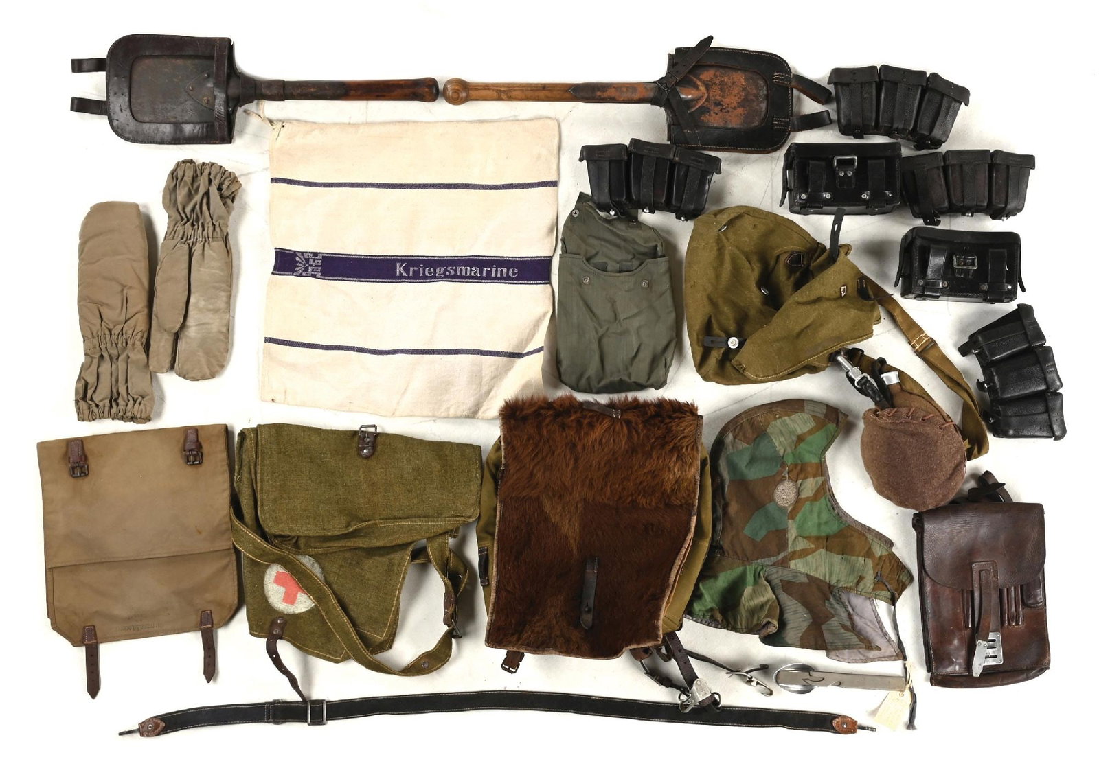 LOT OF MISCELLANEOUS GERMAN WWII FIELD GEAR. (1 of 1)