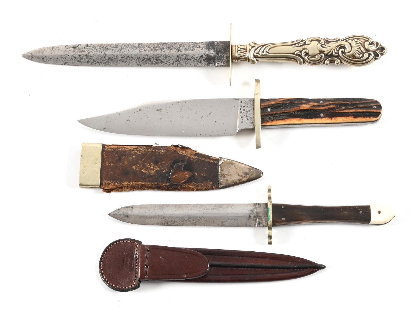 LOT OF 3: BOWIE KNIVES. (1 of 2)