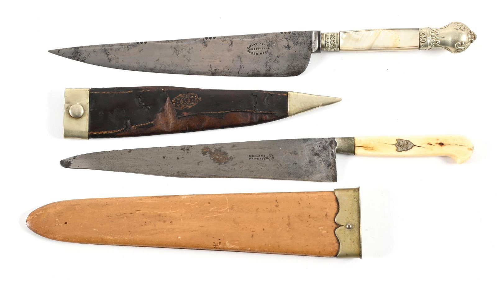 LOT OF 2: CHEF STYLE BOWIE KNIVES. (1 of 2)
