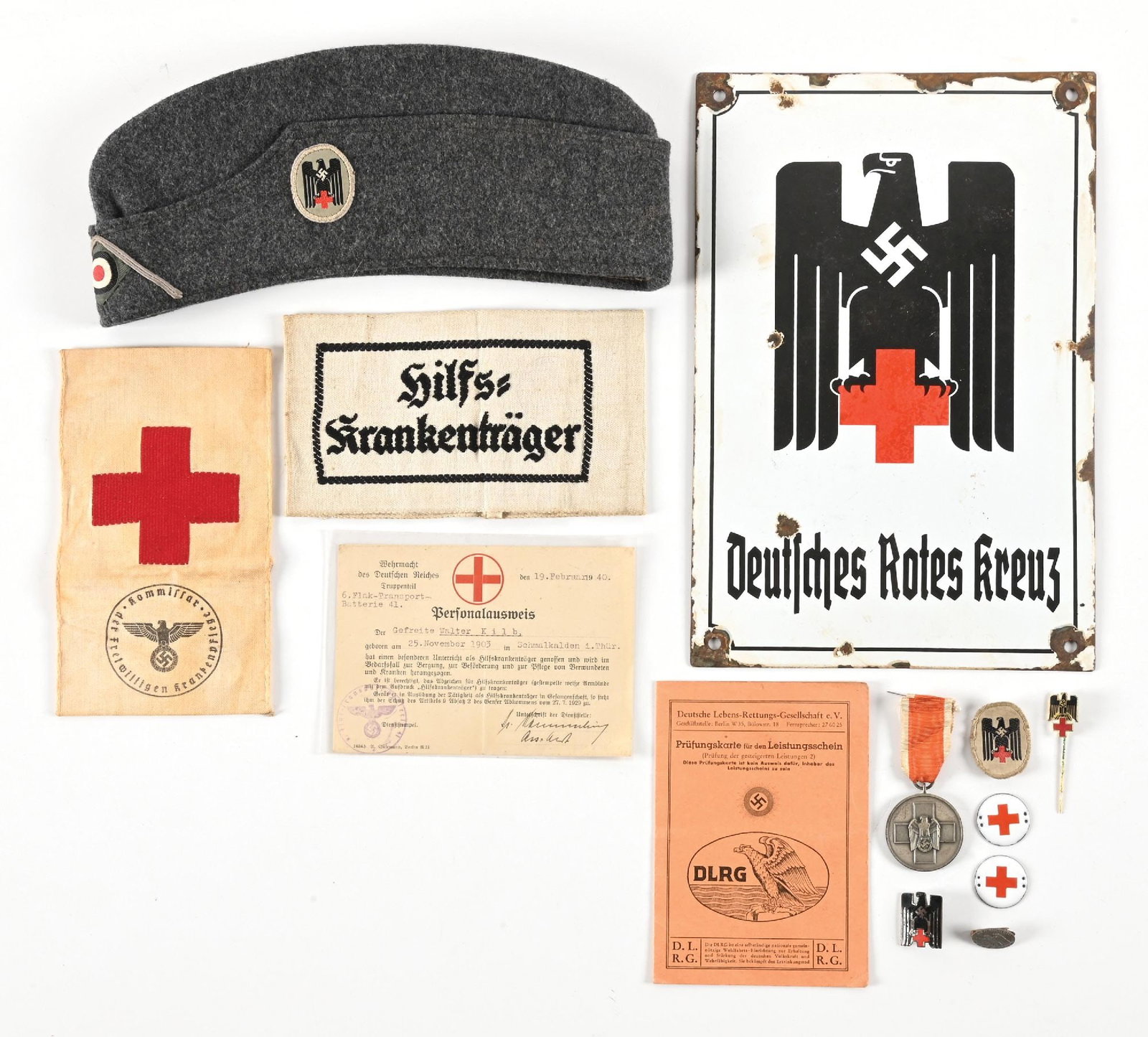 LOT OF MISCELLANEOUS THIRD REICH RED CROSS RELATED ITEMS. (1 of 1)