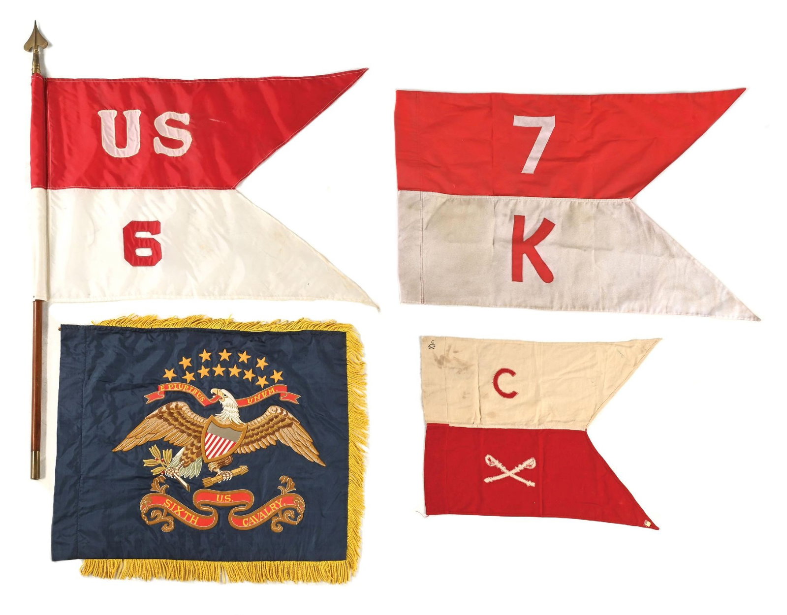 LOT OF 4: MOVIE QUALITY CAVALRY FLAGS AND GUIDONS. (1 of 1)