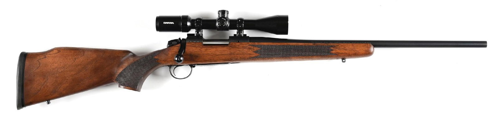 (M) BERGARA MODEL B-14 BOLT ACTION RIFLE.: Made in Spain and was first produced in 2015. This bolt action features the matte blue finish, no factory barrel sights, has the oil finished walnut stock with cut checkering on pistol grip and forear