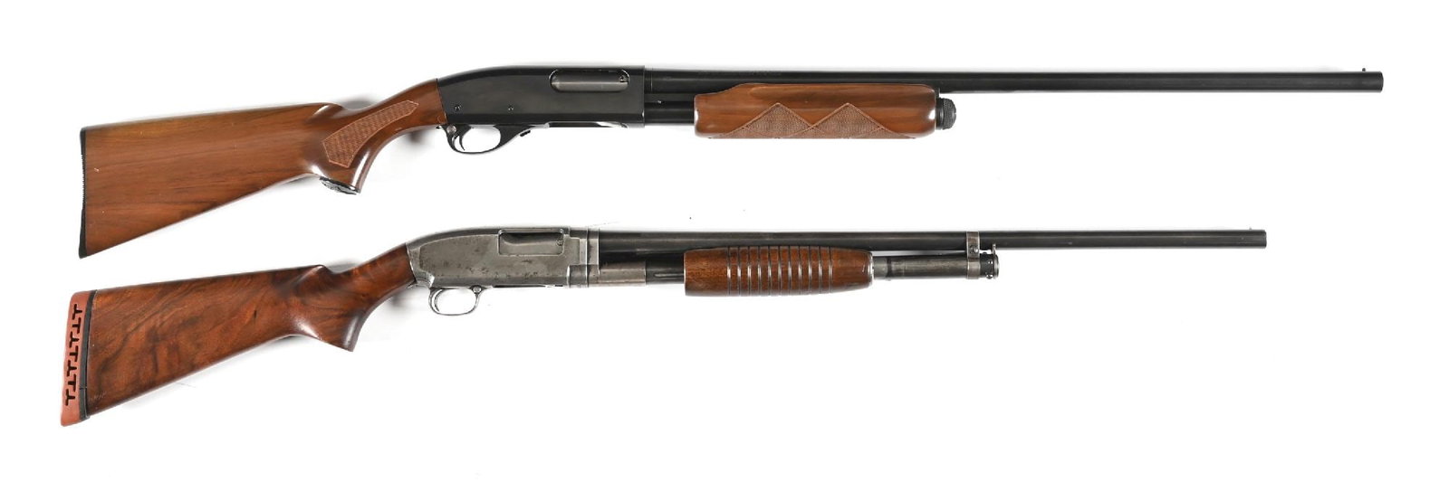 (C) REMINGTON 870 WINGMASTER 12 GAUGE AND A WINCHESTER MODEL 12 - 12 GAUGE SHOTGUNS. (1 of 2)