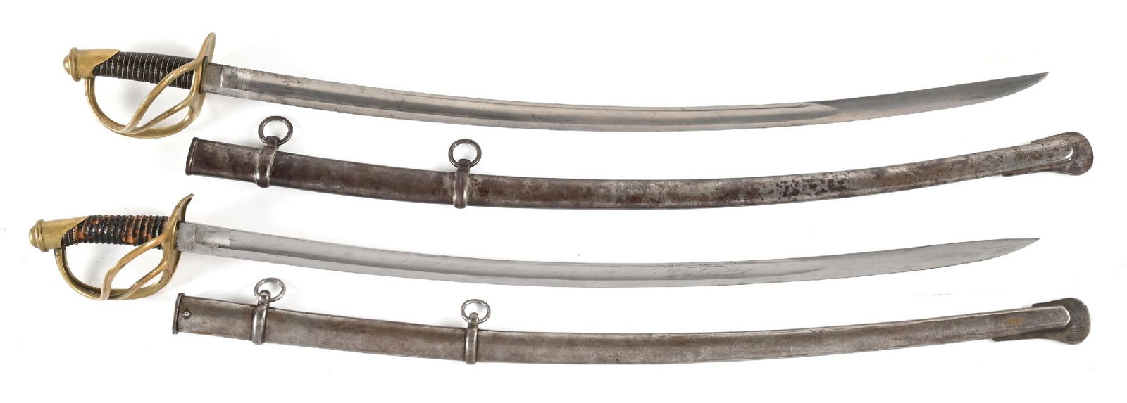 LOT OF 2: US MODEL 1840 HEAVY CAVALRY SABERS. (1 of 2)