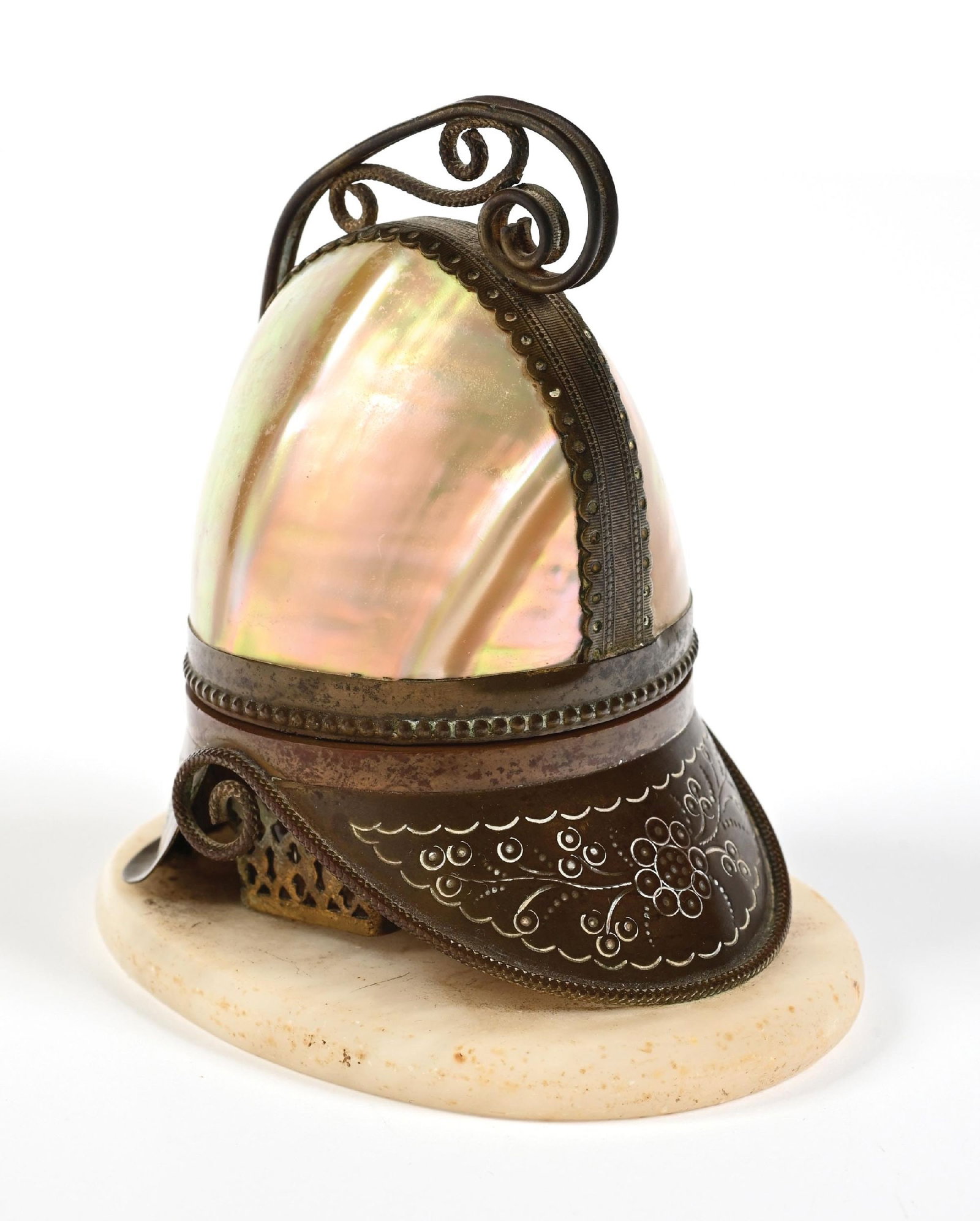 MOTHER OF PEARL PERFUME CASKET WITH DOUBLE PERFUME BOTTLES (1 of 5)