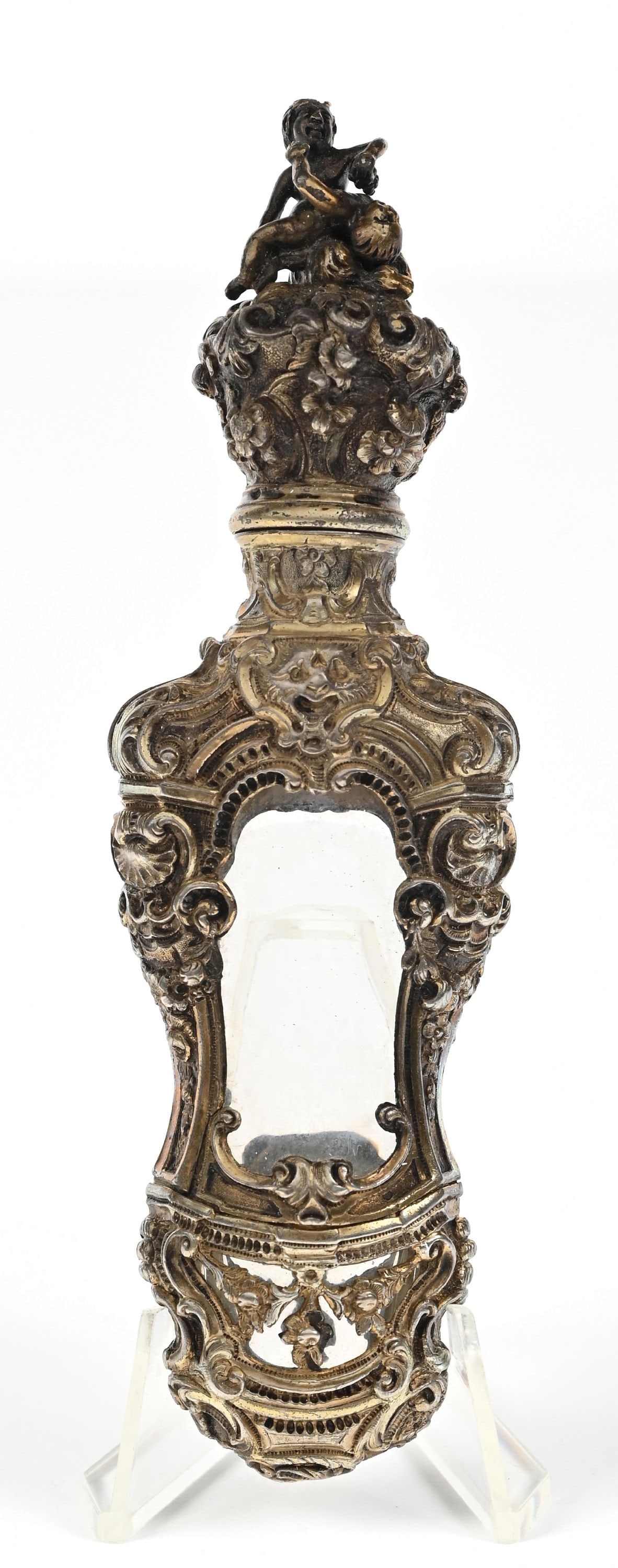 FRENCH CRYSTAL & STERLING SILVER PERFUME BOTTLE (1 of 4)
