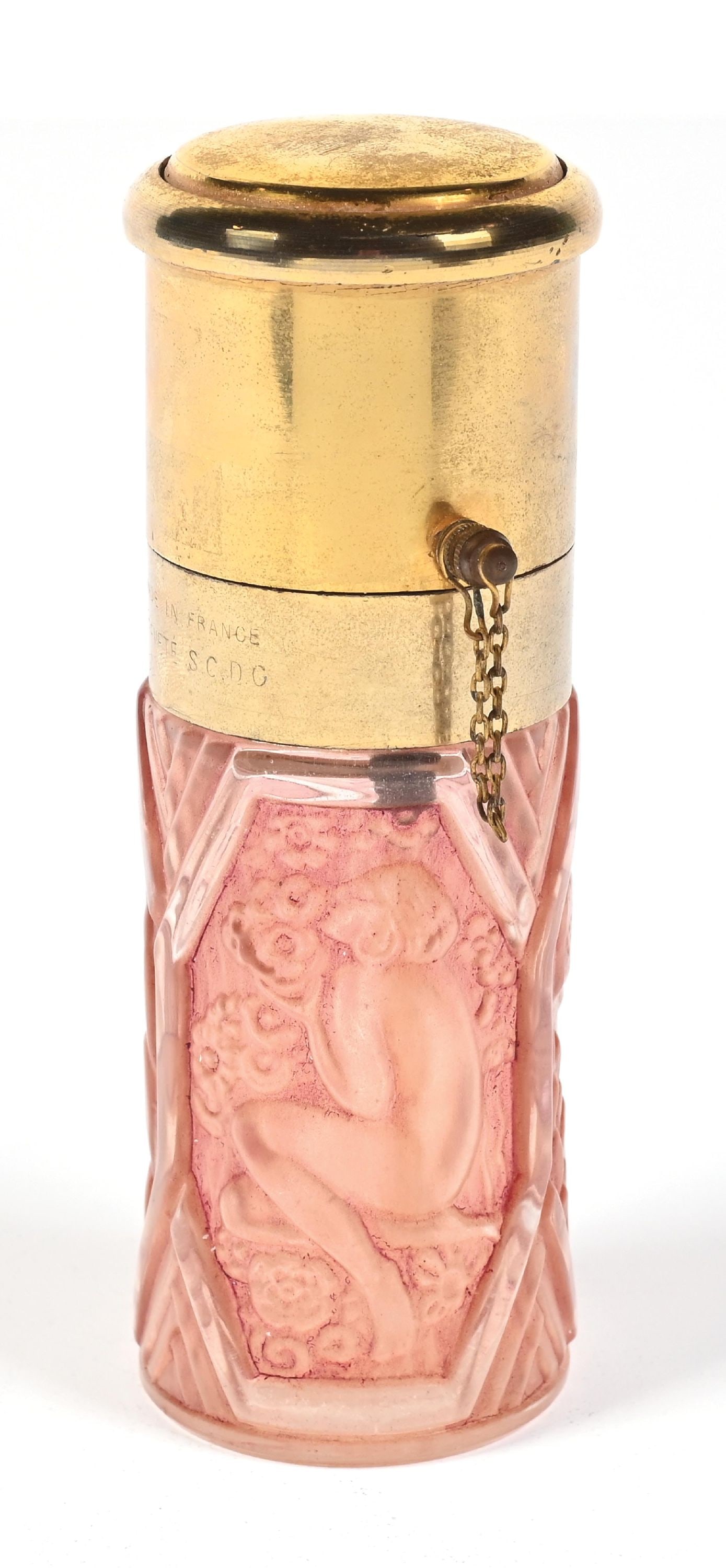 FRENCH LALIQUE CORDAY PINK PERFUME WITH PUMP ATOMIZER (1 of 6)