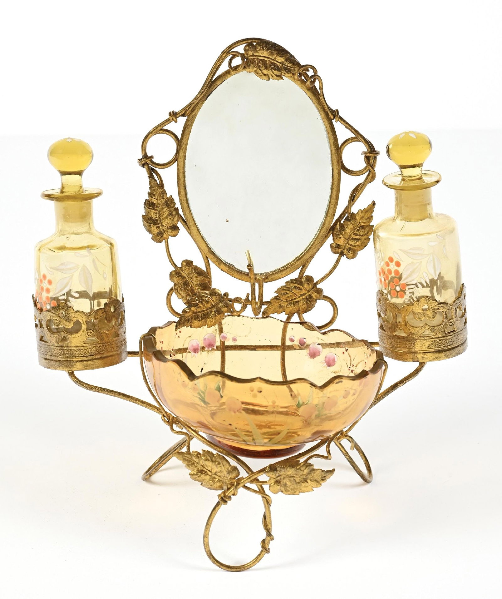 FRENCH AMBER VANITY SET (1 of 4)