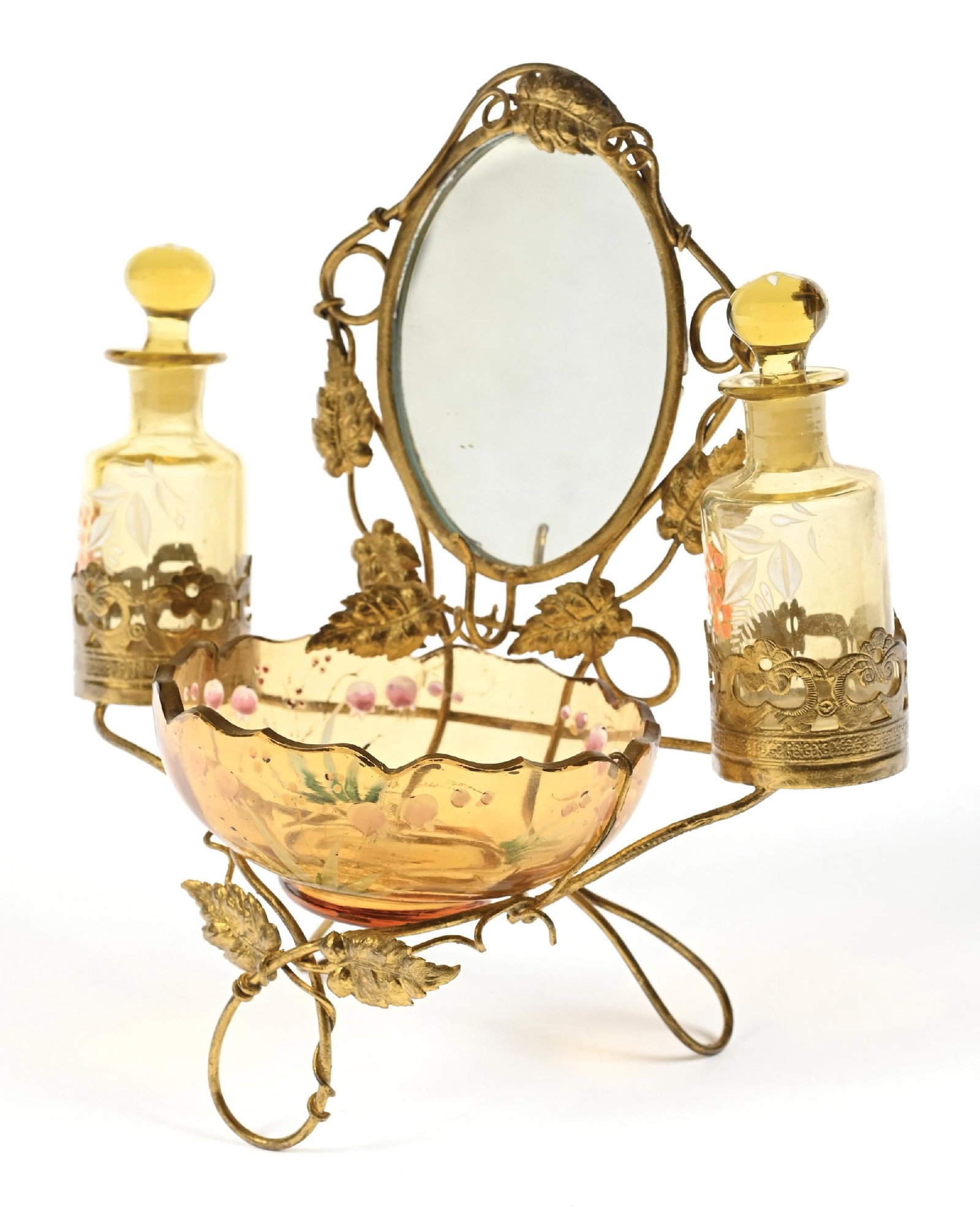 FRENCH AMBER VANITY SET - 3