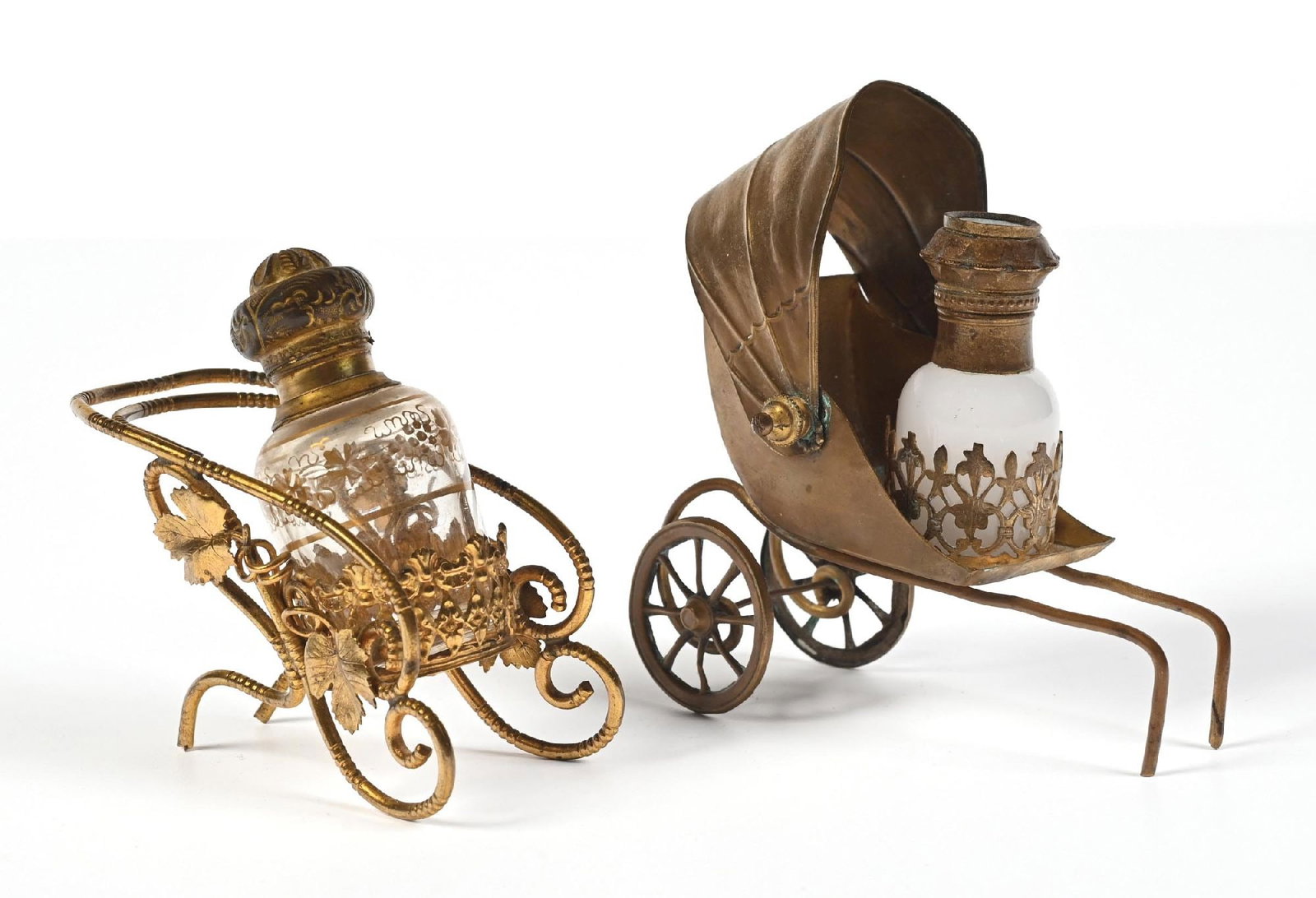 LOT OF 2: FRENCH PALAIS ROYAL CARRIAGE PERFUME BOTTLE STANDS (1 of 4)