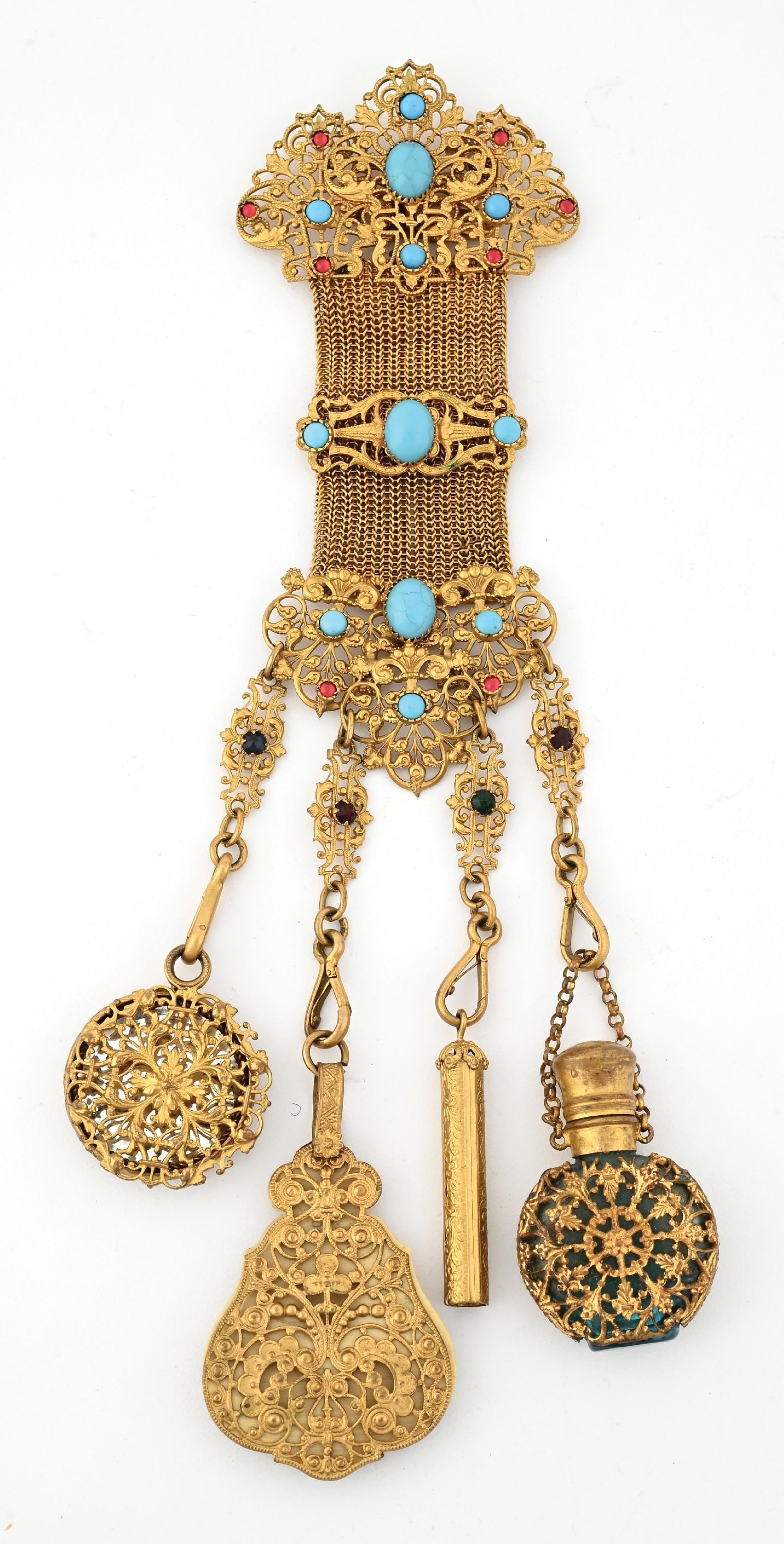 VICTORIAN PERFUME CHÂTELAINE BROOCH (1 of 4)