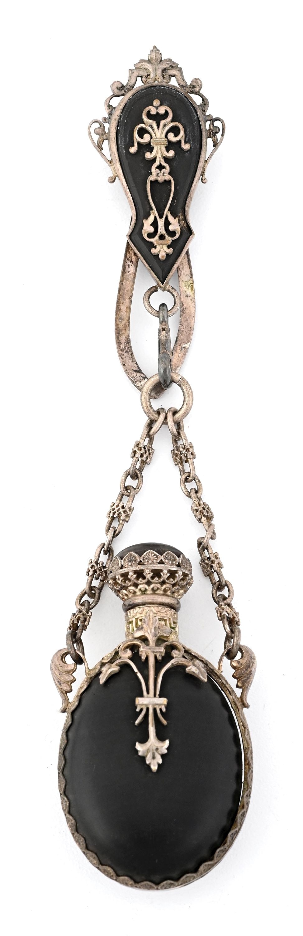 GUTTA-PERCHA CHATELAINE PERFUME BOTTLE (1 of 4)