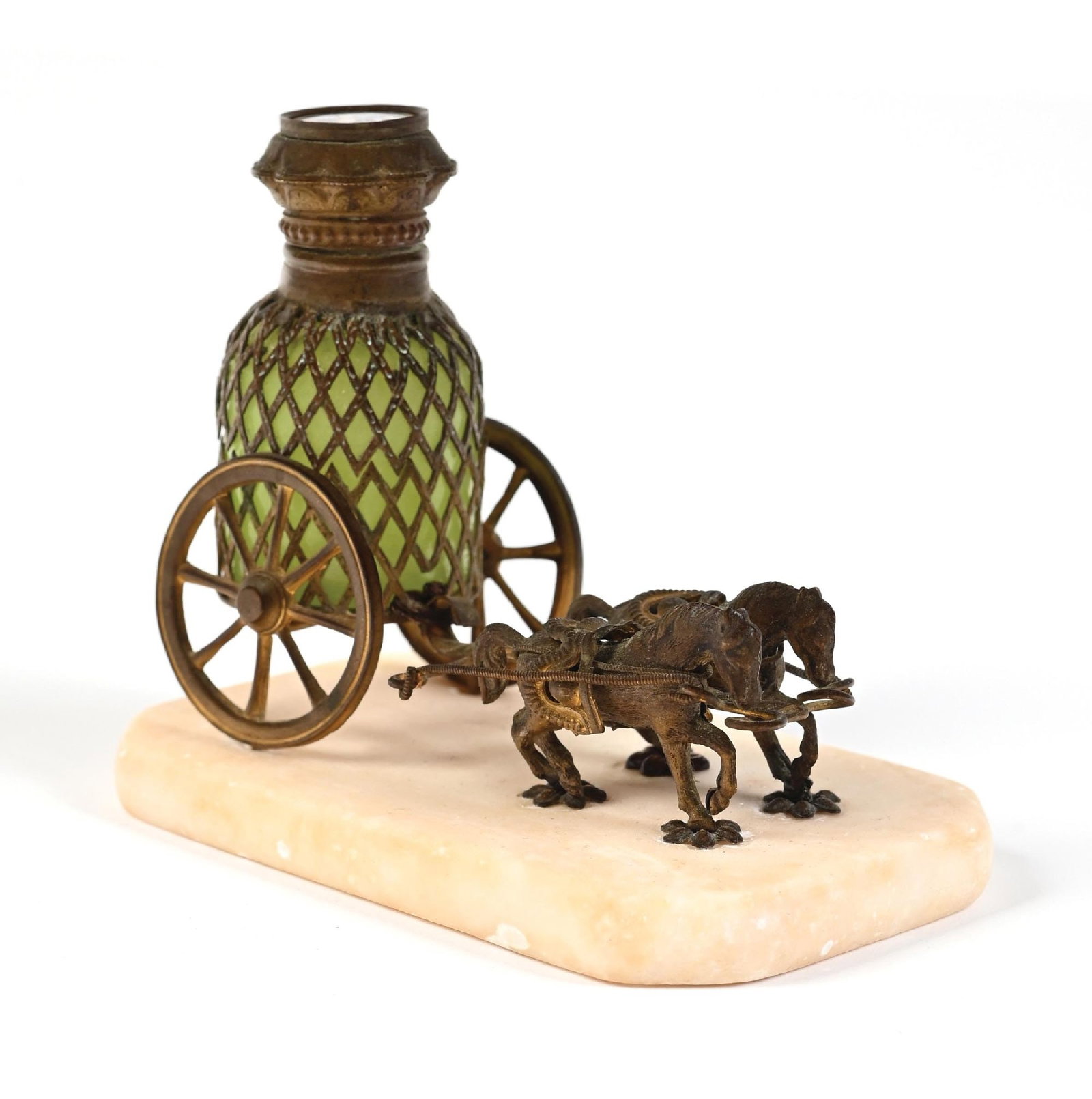 PALAIS ROYAL CARRIAGE WITH URANIUM GLASS PERFUME BOTTLE (1 of 4)