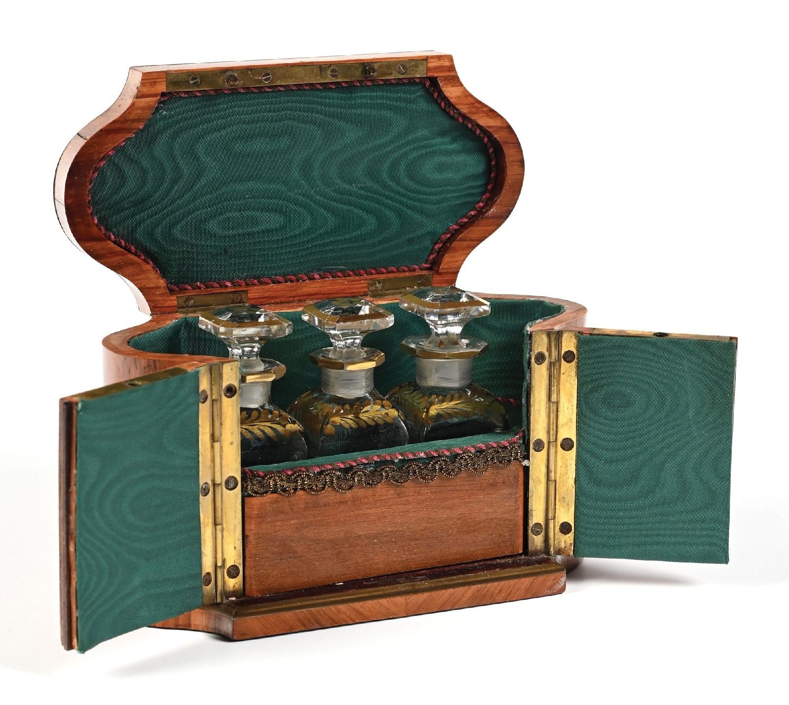 NAPOLEON III STYLE WOODEN PERFUME BOX WITH MARQUETRY INLAY (1 of 5)