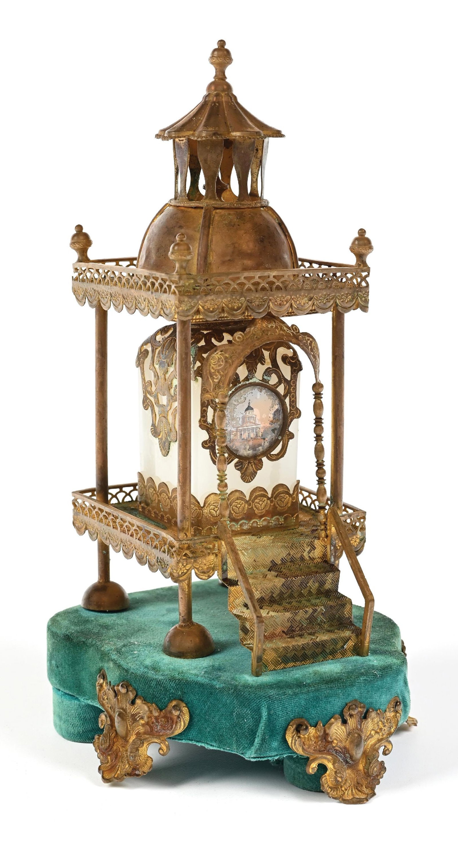 VICTORIAN STYLE PERFUME CADDY WITH ARCHITECTURAL DESIGN AND GREEN BASE (1 of 7)