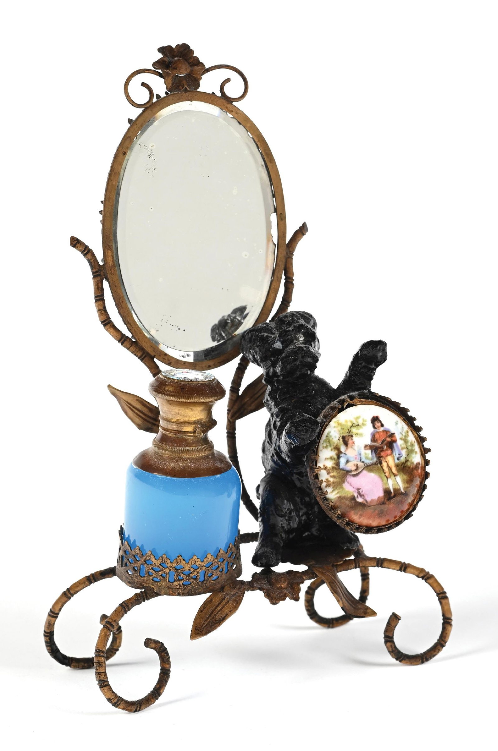 CAST METAL VANITY MIRROR & DRESSER PERFUME SET (1 of 4)