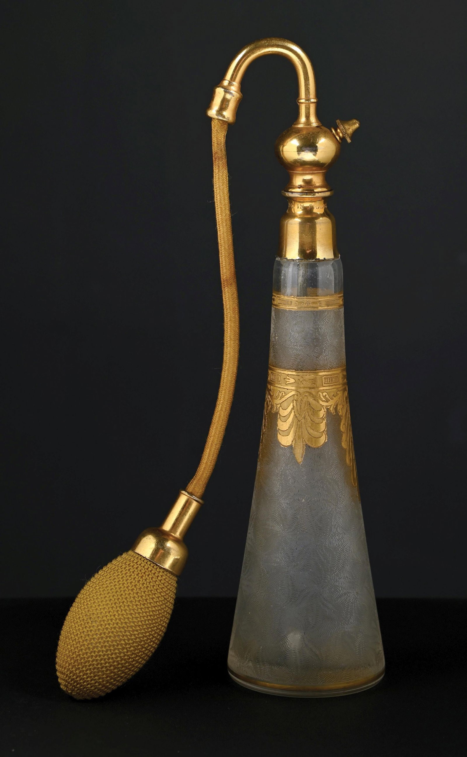 SAINT LOUIS ACID-ETCHED GOLD PERFUME ATOMIZER (1 of 5)