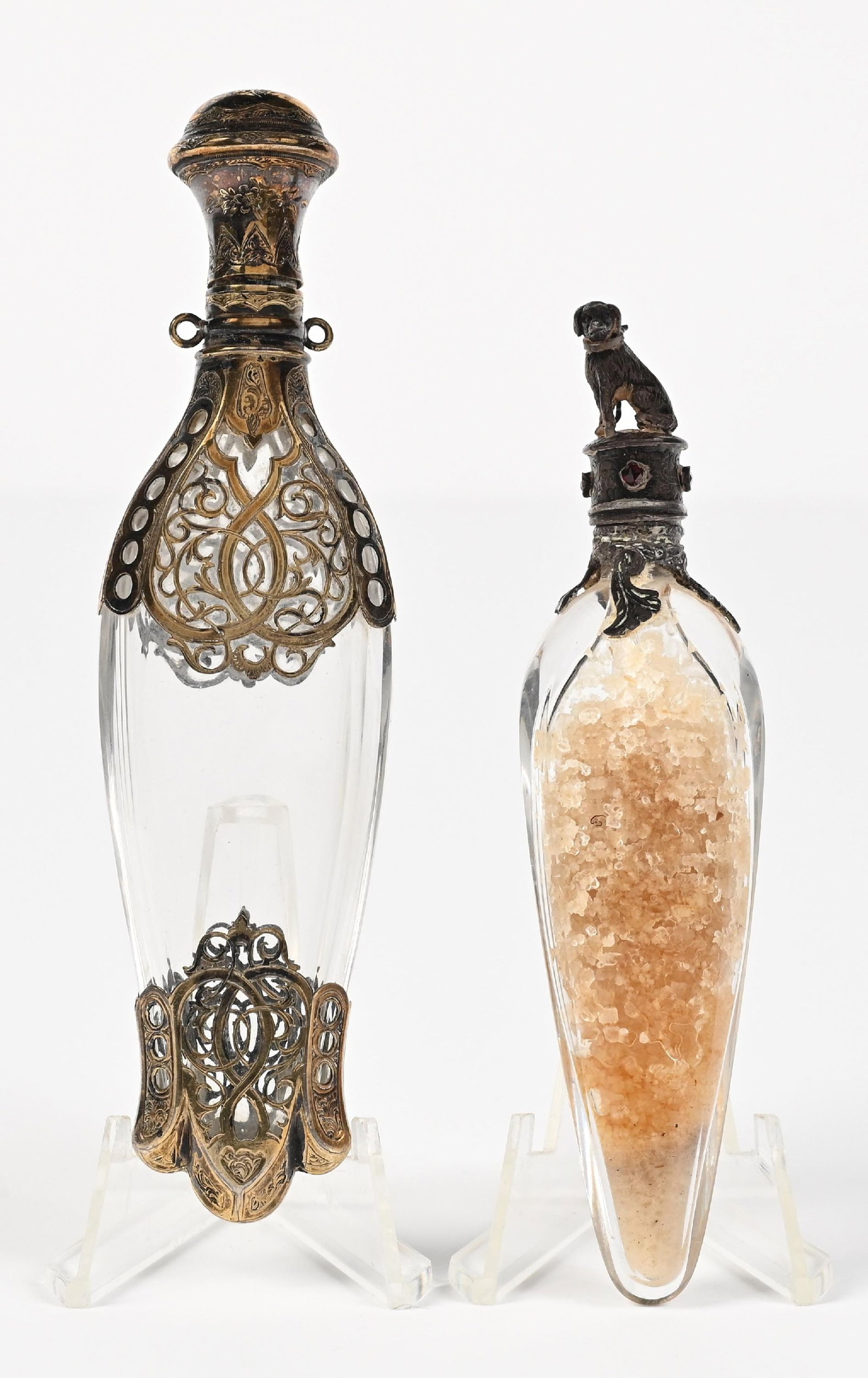LOT OF 2: VICTORIAN ERA GLASS PERFUME BOTTLES (1 of 4)