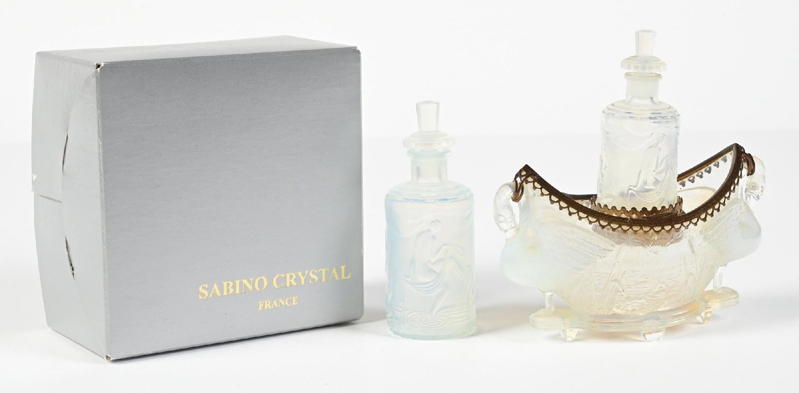 LOT OF 2: SABINO OPALESCENT ART PERFUME BOTTLES (1 of 4)