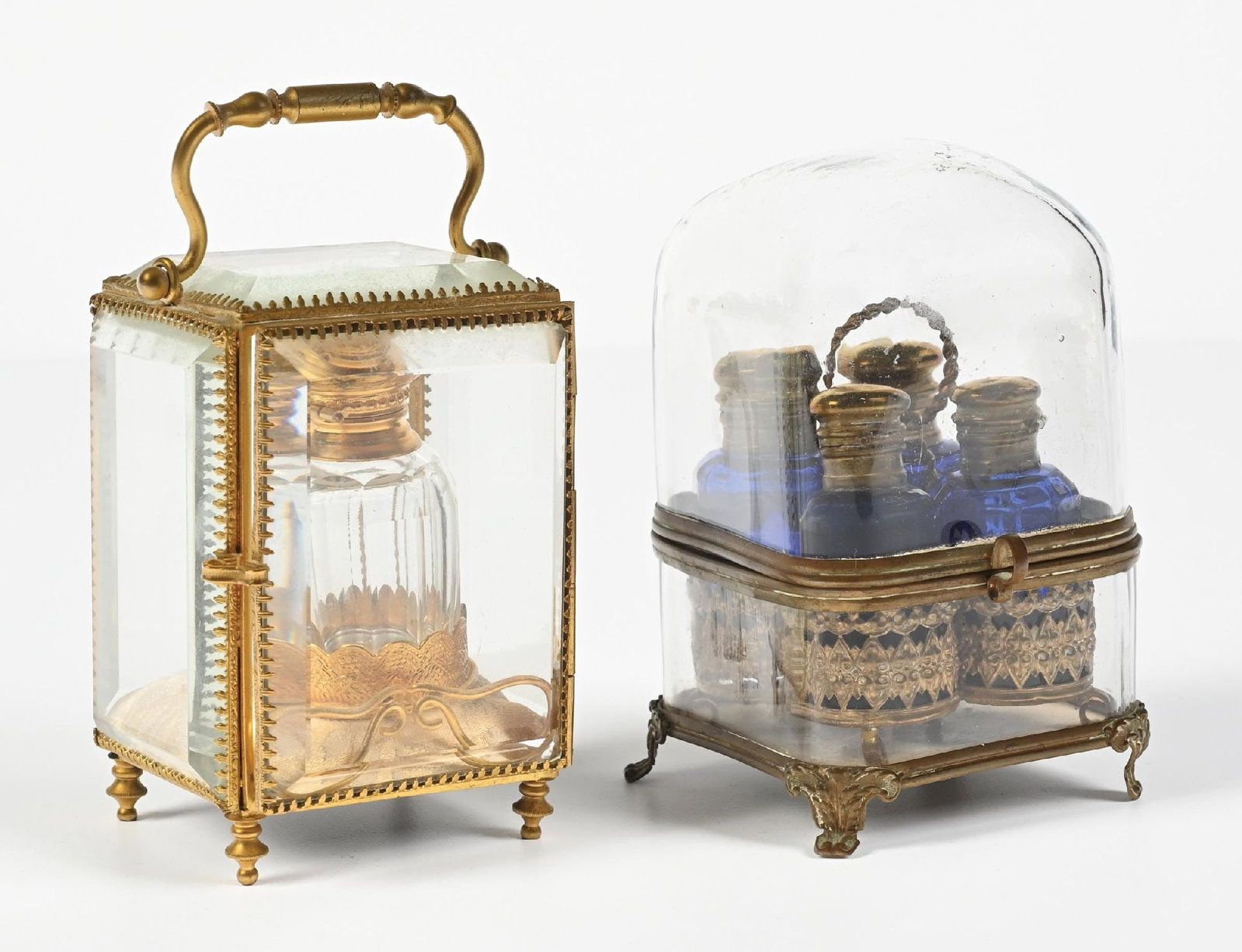 LOT OF 2: GLASS PERFUME BOTTLE CASES (1 of 5)