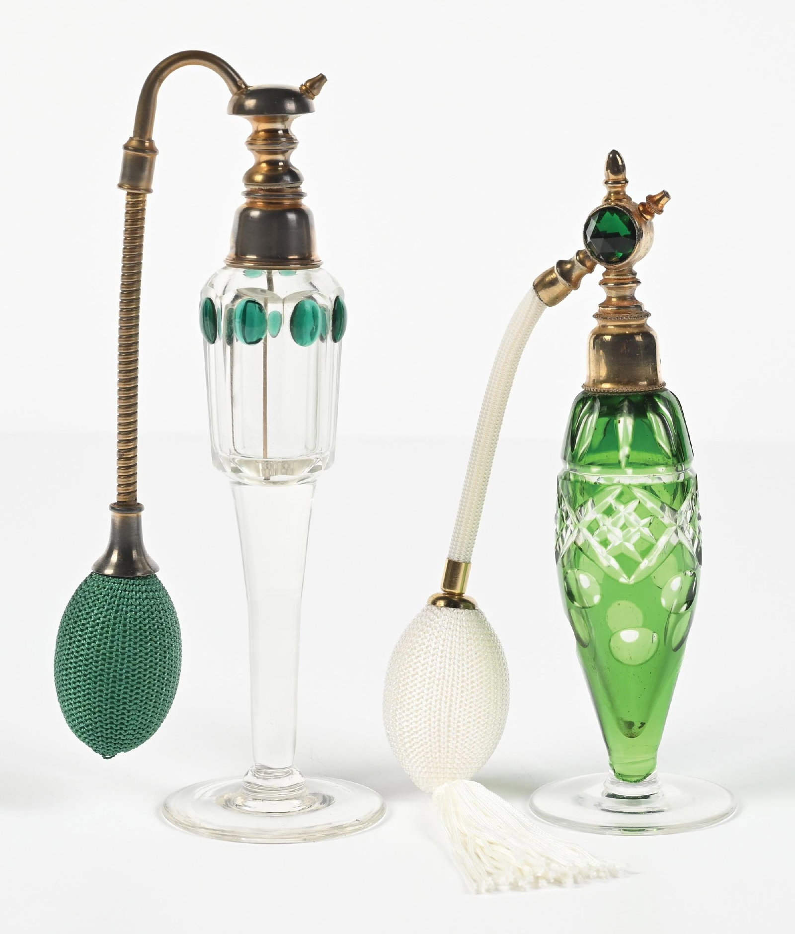 LOT OF 2: GREEN PERFUMES WITH ATOMIZERS (1 of 5)