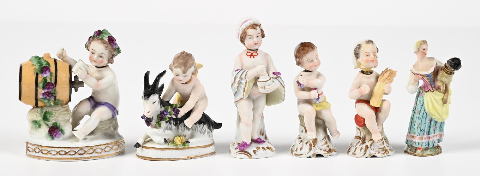 LOT OF 5: CAPODIMONTE PORCELAIN FIGURAL PERFUME BOTTLES (1 of 5)