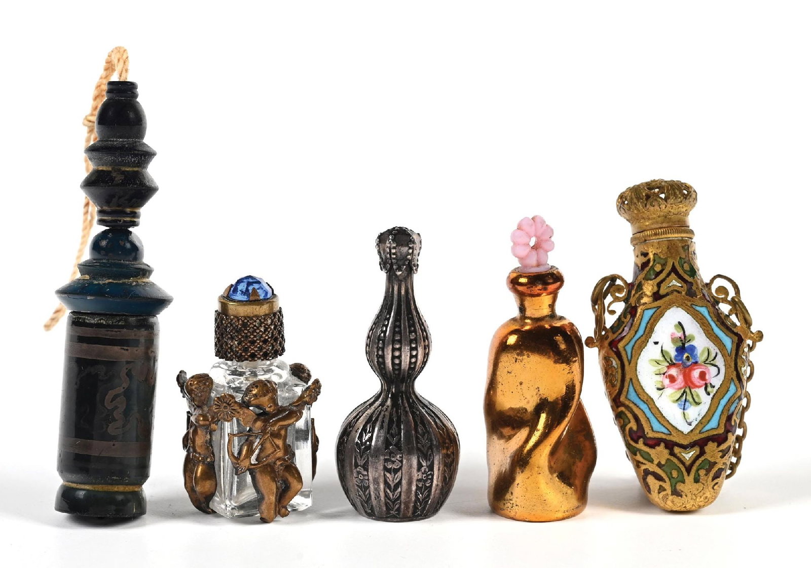 LOT OF 5: VICTORIAN MINIATURE PERFUME BOTTLES (1 of 2)