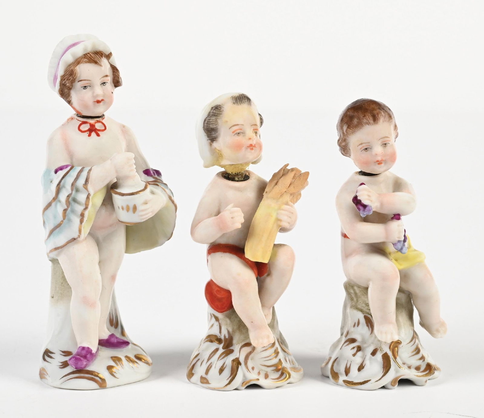 LOT OF 3: VICTORIAN PORCELAIN & ENAMEL FIGURAL PERFUME BOTTLES (1 of 5)