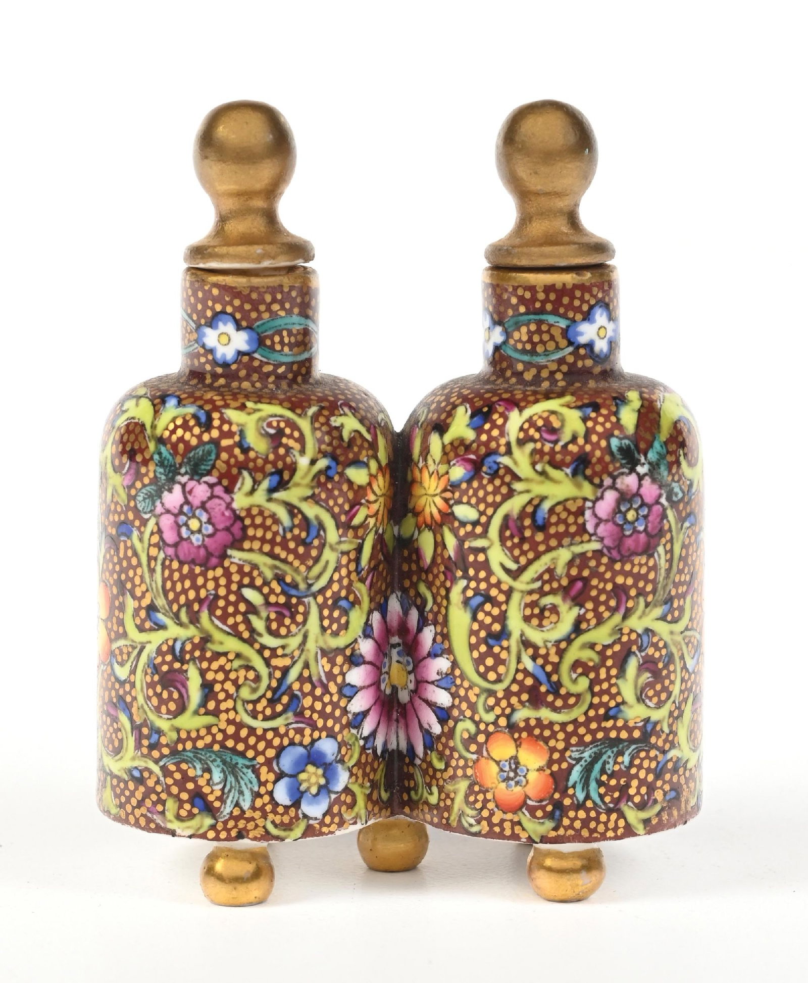 COALPORT PORCELAIN DOUBLE-SCENT PERFUME BOTTLE (1 of 5)