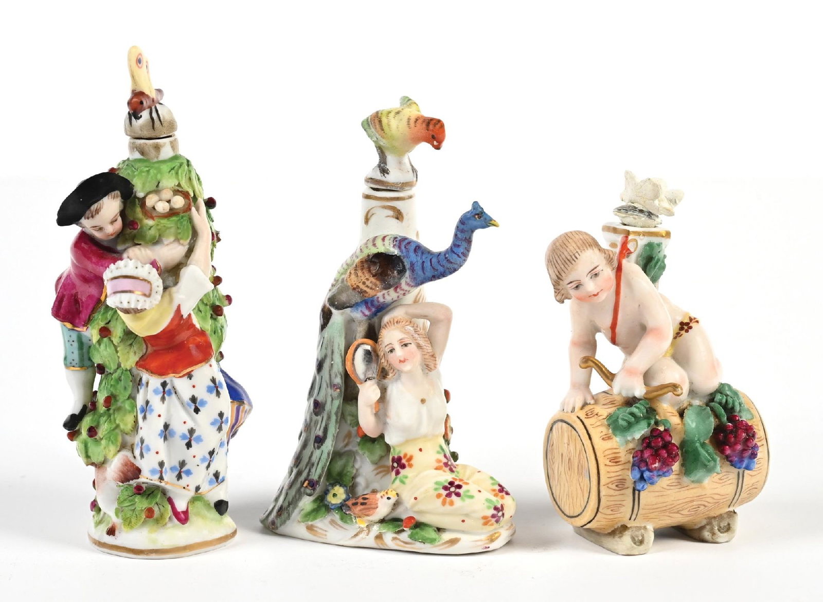LOT OF 3: SITZENDORF PORCELAIN FIGURAL SCENT BOTTLES (1 of 5)