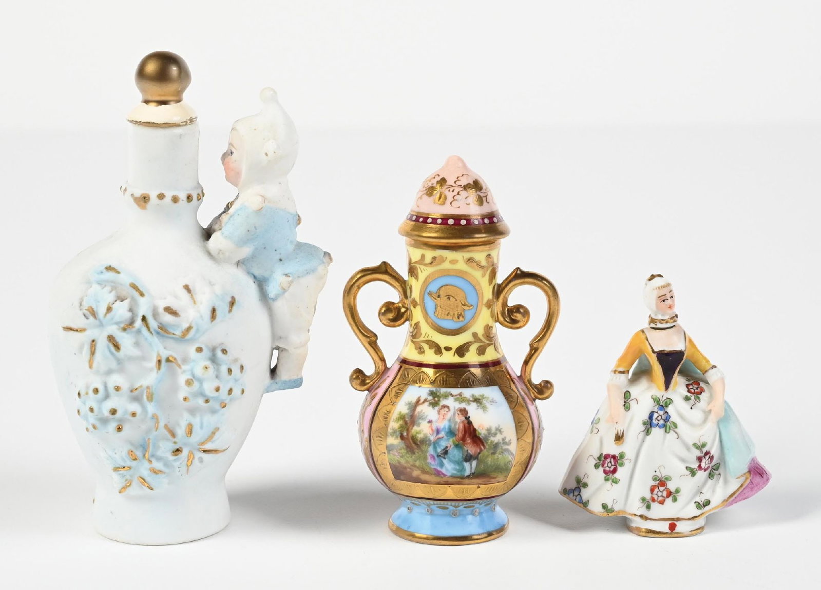 LOT OF 3: PORCELAIN PERFUME BOTTLES FEATURING FIGURALS (1 of 5)