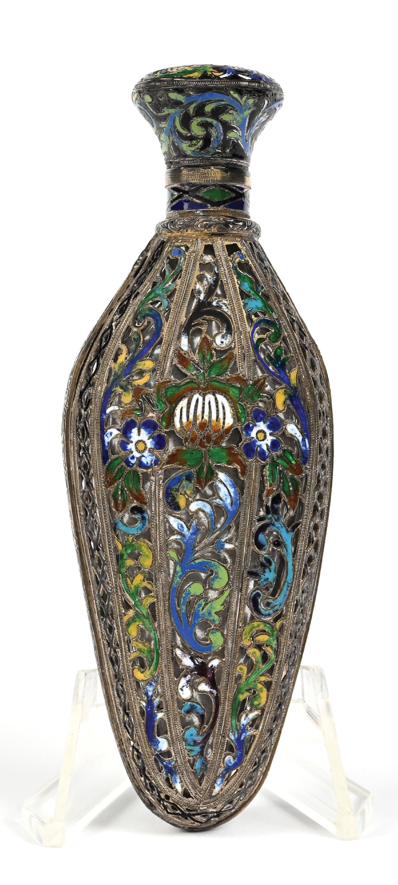 RUSSIAN GILDED STERLING SILVER PERFUME BOTTLE (1 of 4)