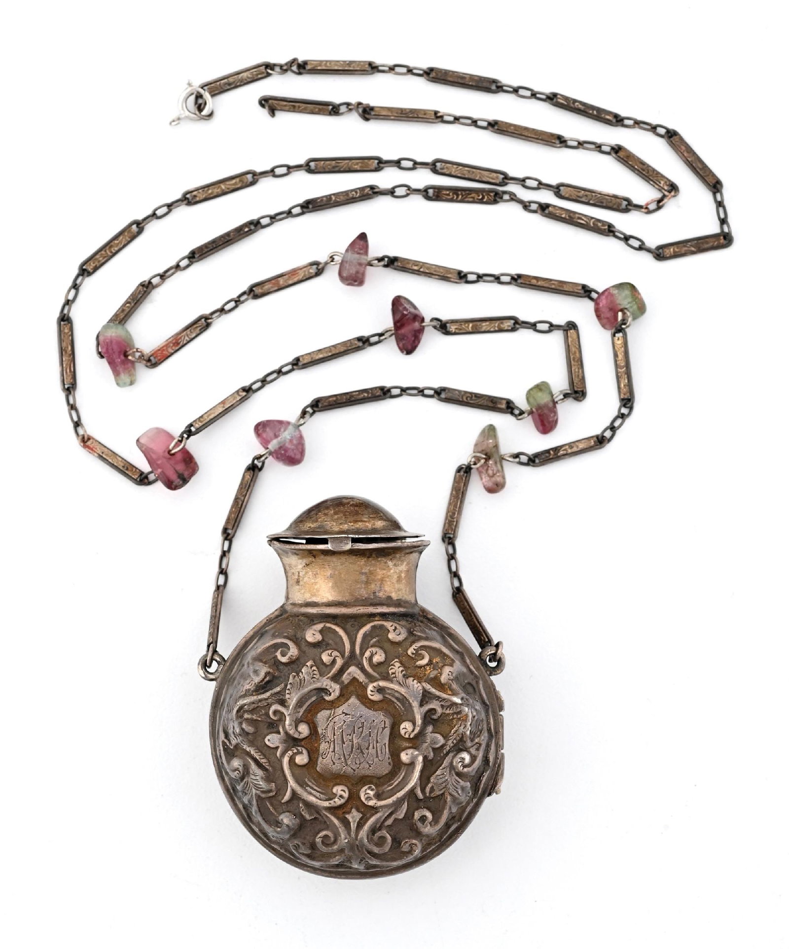 SILVER PERFUME BOTTLE NECKLACE (1 of 4)