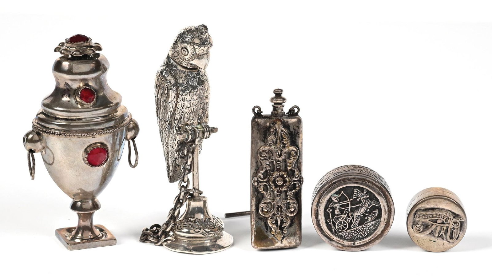 LARGE LOT OF STERLING SILVER PERFUME BOTTLES (1 of 4)