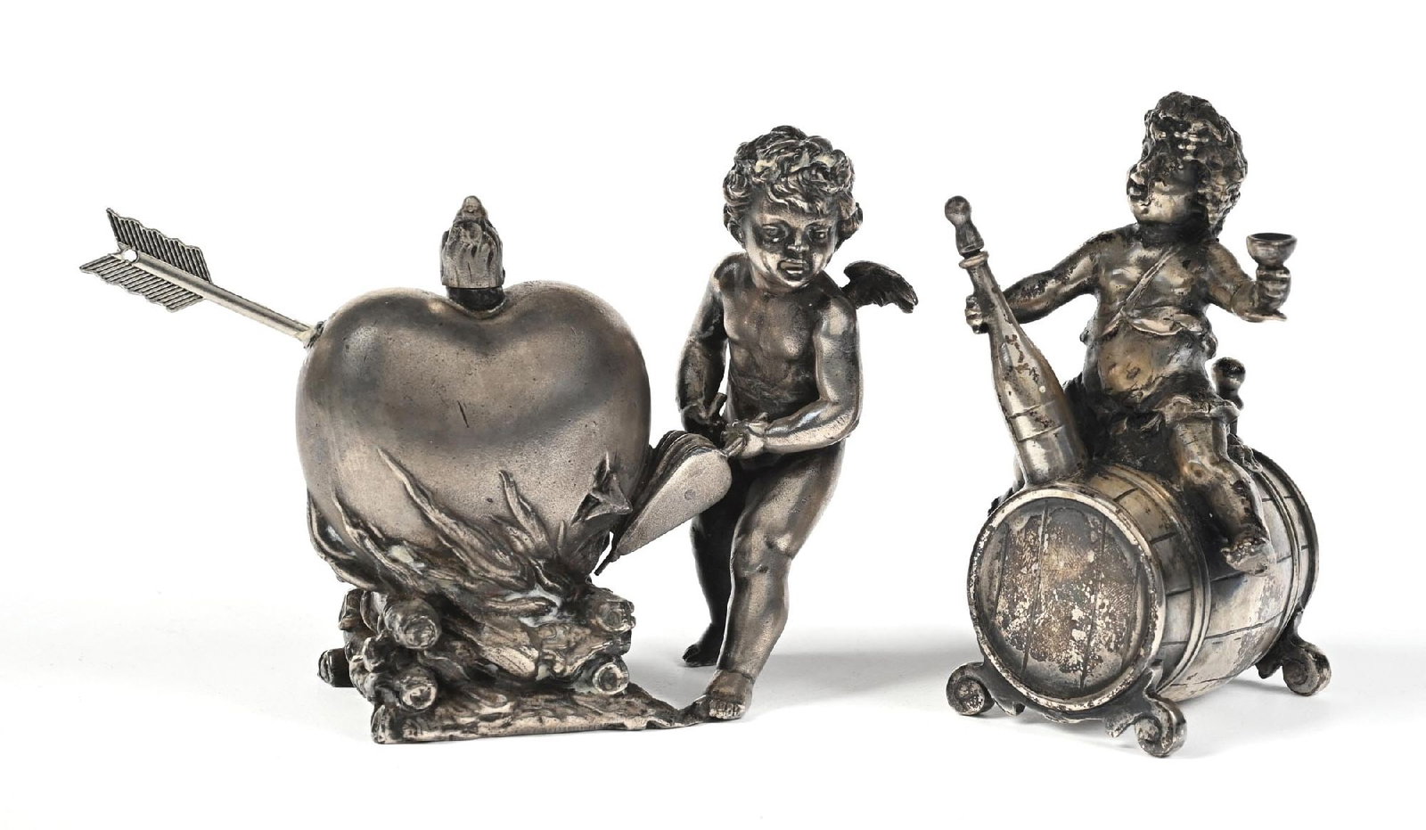 LOT OF 2: SILVER PLATED CHERUBS (1 of 5)