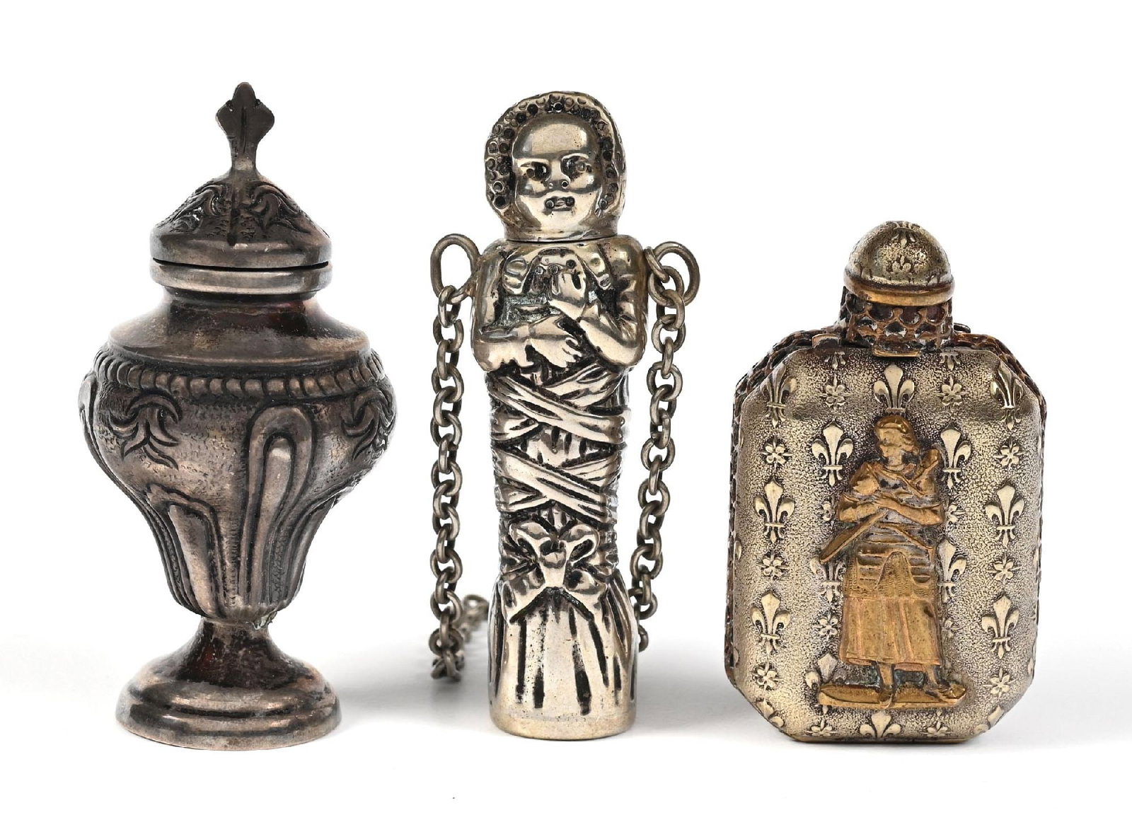 LOT OF 3: SILVER PERFUME BOTTLES (1 of 5)