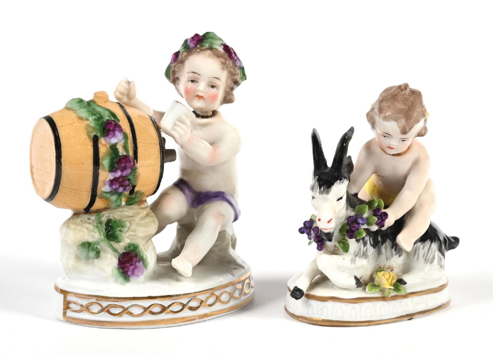 LOT OF 2: CAPODIMONTE PORCELAIN FIGURAL CHERUB/BABY PERFUMES (1 of 5)